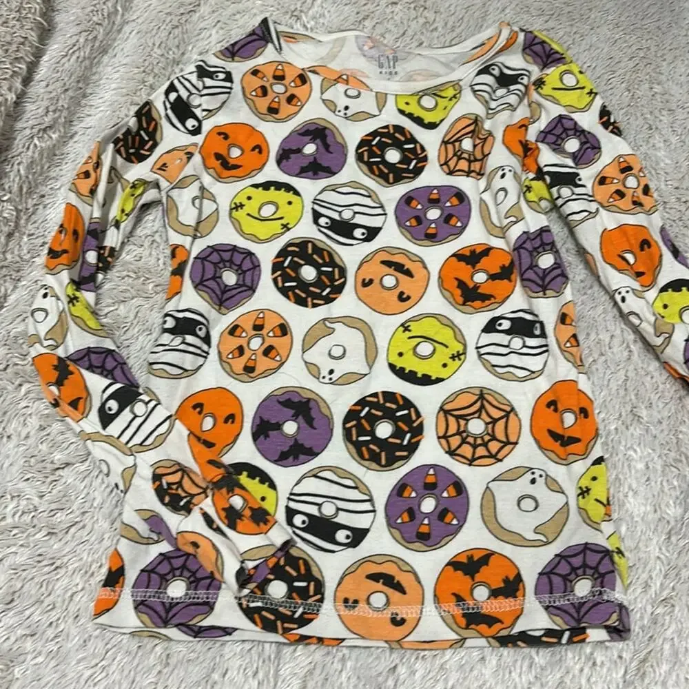 Gap 8 💯 cotton Halloween snug fit dognut pjs worn once euc monster witch web